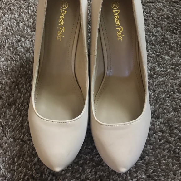 Dream Pairs Shoes - Dream Pairs Cream Heels